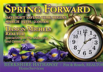 Don’t forget that daylight saving time begins tomorrow, March 13th at 2AM!