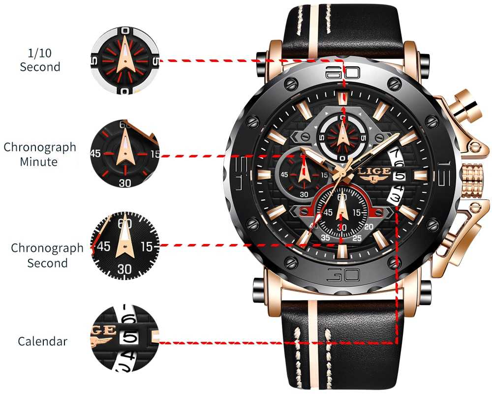 LIGE 2022 New Business Learther Mens Watches Top Brand Luxury Quartz Watch For Men Waterproof Sport Big Dial Military Wristwatch