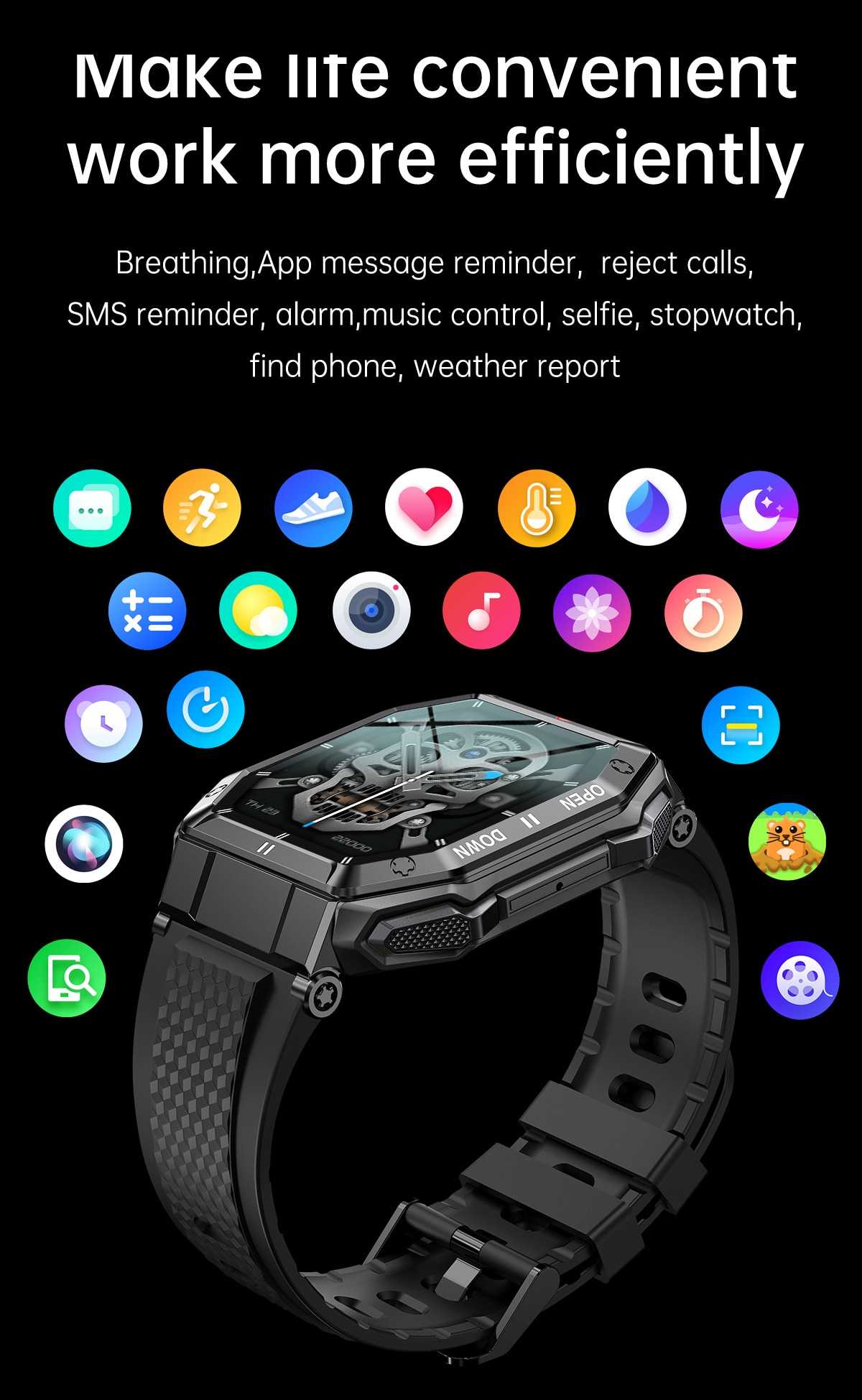 LEMFO Sports watches 350mah Smart watch men Bluetooth Call Fitness smartwatch 2023 for Android iOS Phone 1.85 inch 240*280 HD