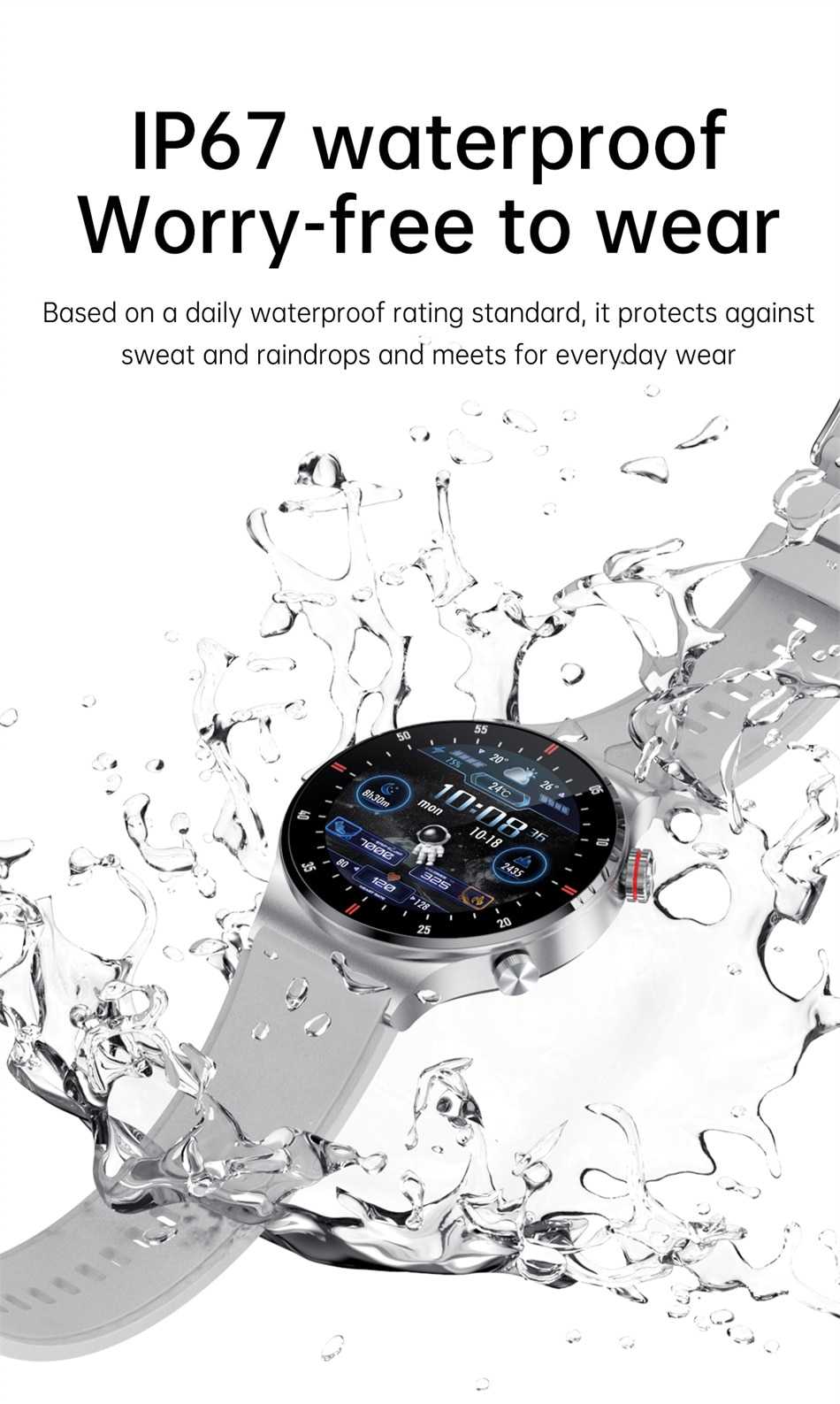 2022 New Bluetooth Call Smart Watch Men Sports Fitness Tracker Waterproof Smartwatch Large HD screen for huawei Xiaomi phone+box