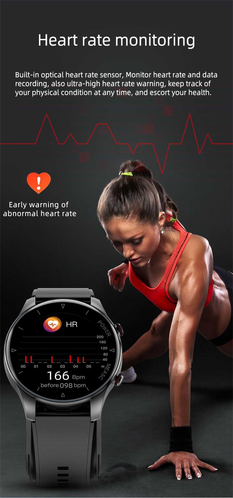 2022New Inflatable Strap Accurately Measure Heart Rate Blood Pressure Smart Watch Men Waterproof Bluetooth Call Sport SmartWatch