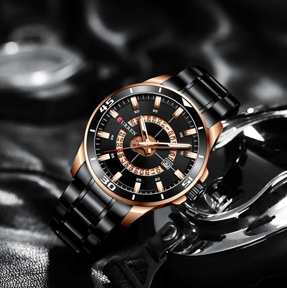 CURREN Men Watches Business Creative Clock Male Wristwatches Luxury Stainless Steel Band Quartz Watch with Date