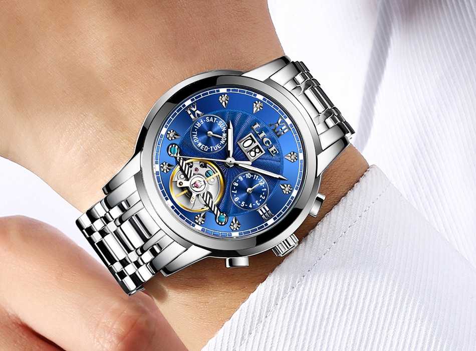 Relogio Masculino LIGE 2022 Men's Self-Wind Tourbillon Mechanical Watches Water Resistant Automatic Skeleton Watch Men Relojes