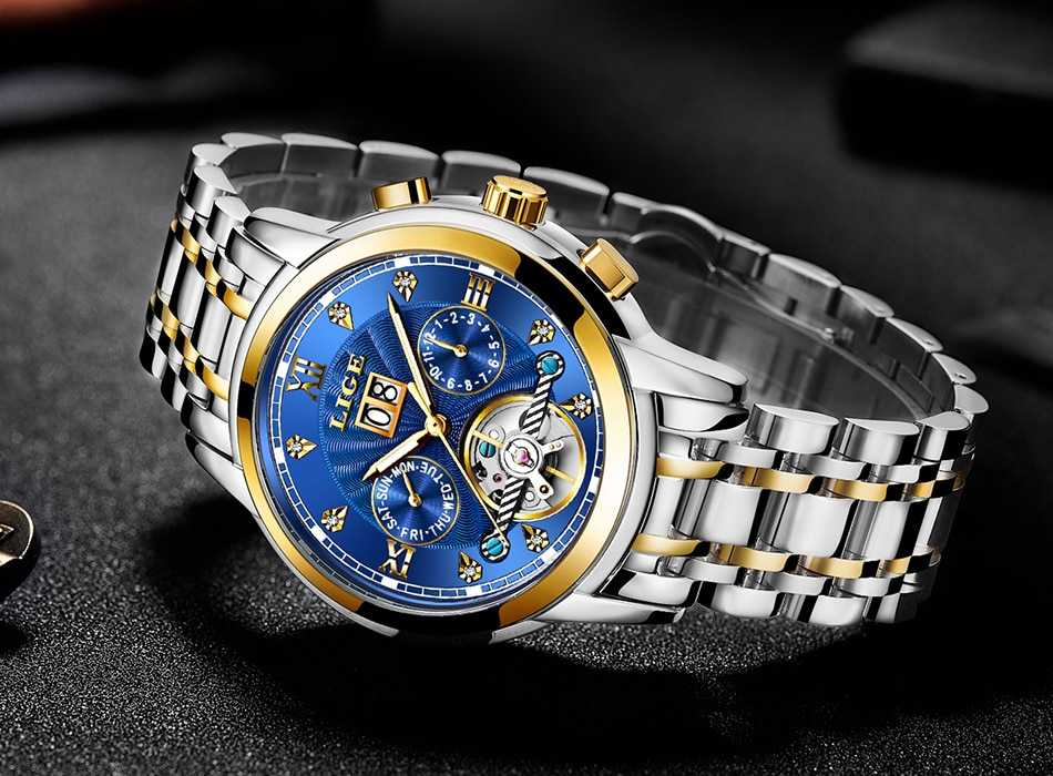 Relogio Masculino LIGE 2022 Men's Self-Wind Tourbillon Mechanical Watches Water Resistant Automatic Skeleton Watch Men Relojes