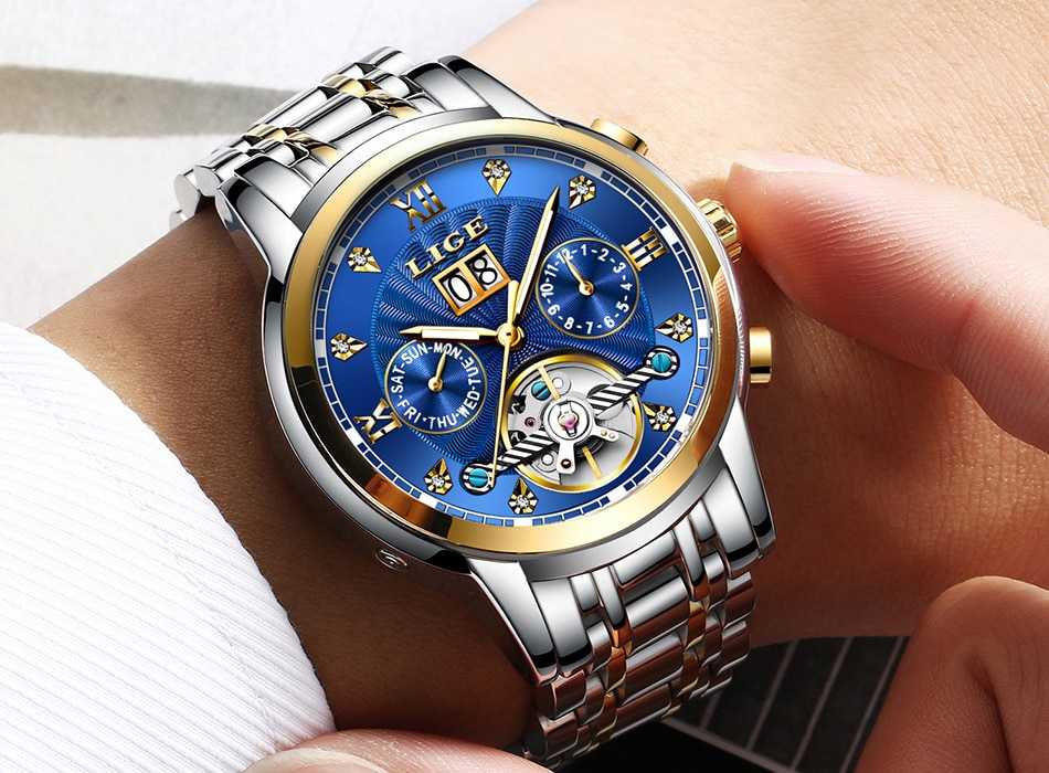 Relogio Masculino LIGE 2022 Men's Self-Wind Tourbillon Mechanical Watches Water Resistant Automatic Skeleton Watch Men Relojes