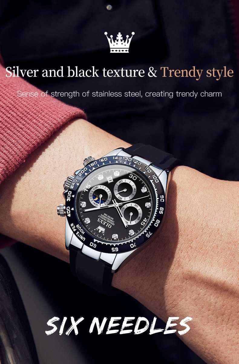 OLEVS Luxury Men Watch Quartz Man Watches Waterproof Luminous Top Brand Watch for Men Date Chronograph Sport Wristwatch