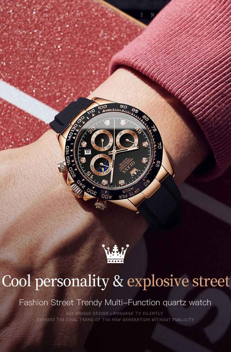 OLEVS Luxury Men Watch Quartz Man Watches Waterproof Luminous Top Brand Watch for Men Date Chronograph Sport Wristwatch