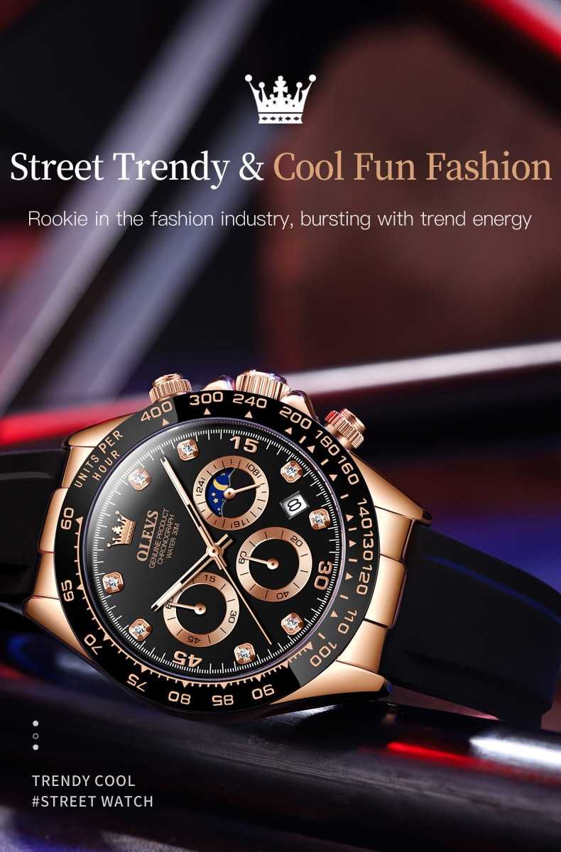 OLEVS Luxury Men Watch Quartz Man Watches Waterproof Luminous Top Brand Watch for Men Date Chronograph Sport Wristwatch