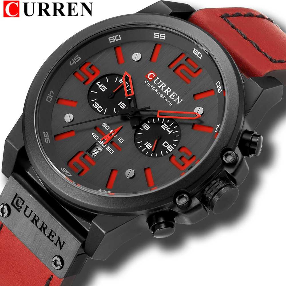 Luxury Brand CURREN Watch Fashion Quartz Men Watch Military Waterproof Leather Strap Sport Mens Watches Casual Male Clock часы