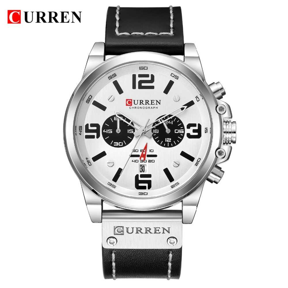 Luxury Brand CURREN Watch Fashion Quartz Men Watch Military Waterproof Leather Strap Sport Mens Watches Casual Male Clock часы