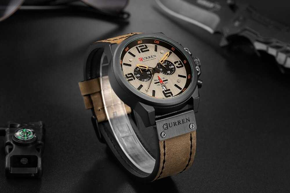 Luxury Brand CURREN Watch Fashion Quartz Men Watch Military Waterproof Leather Strap Sport Mens Watches Casual Male Clock часы