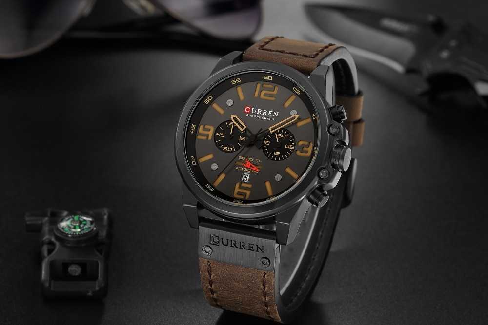 Luxury Brand CURREN Watch Fashion Quartz Men Watch Military Waterproof Leather Strap Sport Mens Watches Casual Male Clock часы