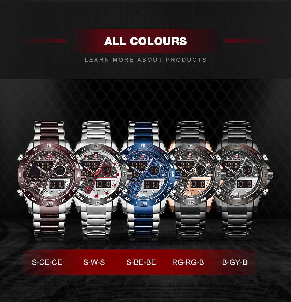 NAVIFORCE Luxury Brand Men's Wrist Watch Military Digital Sport Watches For Man Steel Strap Quartz Clock Male Relogio Masculino