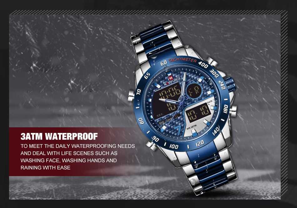 NAVIFORCE Luxury Brand Men's Wrist Watch Military Digital Sport Watches For Man Steel Strap Quartz Clock Male Relogio Masculino