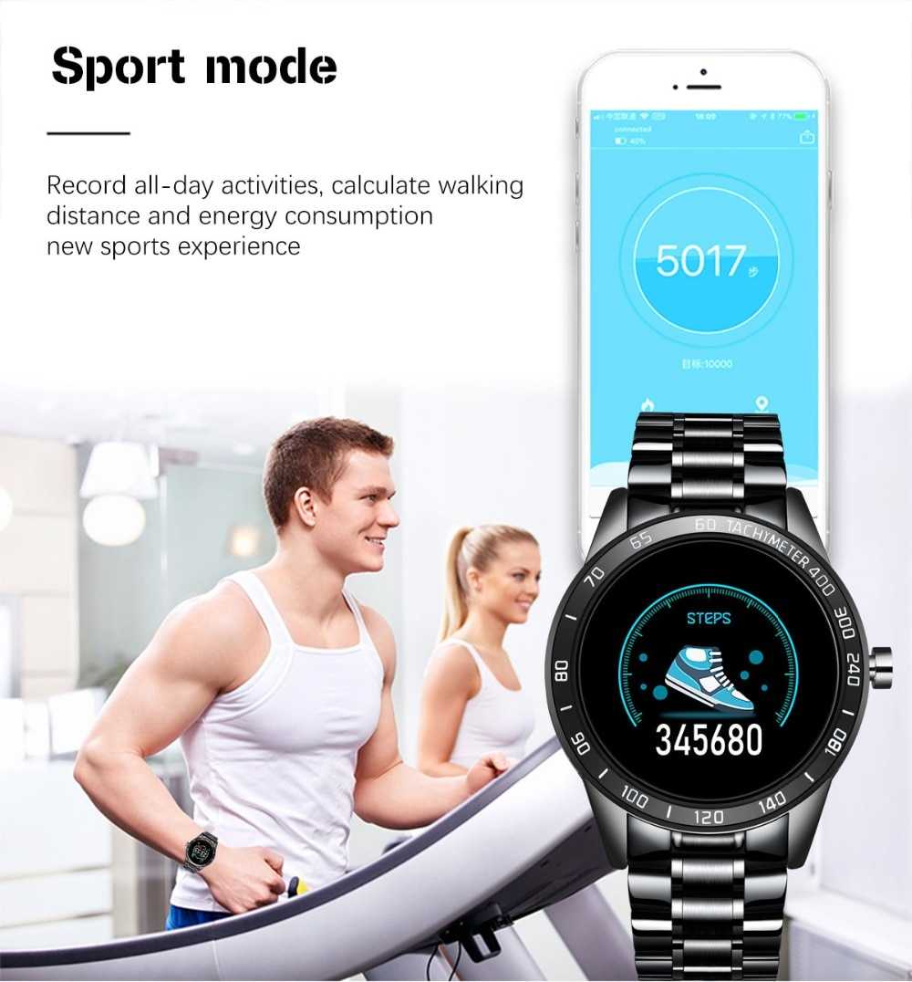 LIGE 2020 New Steel Smart Watch Men Smart Watch Sport For iPhone Heart Rate Blood Pressure Fitness tracker Creative Smartwatch