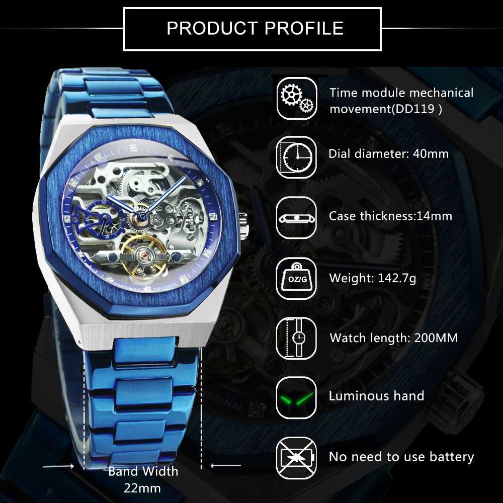 FORSINING Tourbillon Mechanical Watch for Men Automatic Steel Strap Skeleton Mens Watches Top Brand Luxury 2021 Reloj Hombre