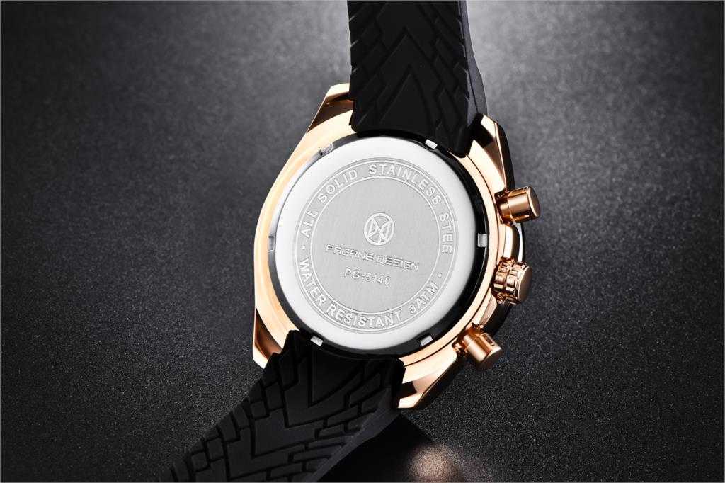 Pagrne Design 2021 New Men's Quartz Watch Rubber Wrist Strap Men's Waterproof Watch Luxury Brand Men's Sports Military Clock