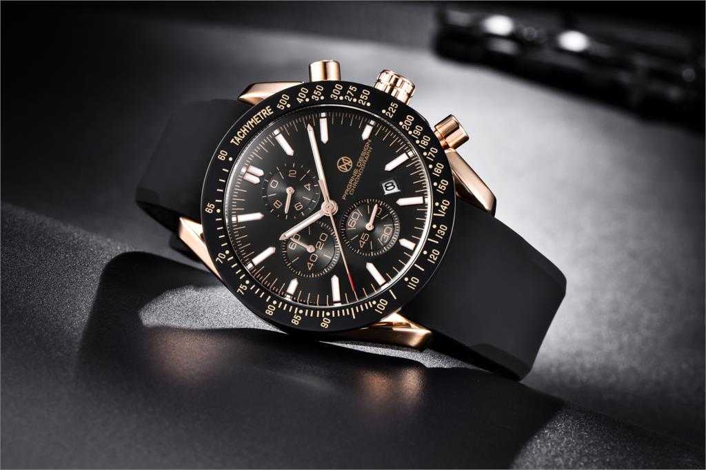 Pagrne Design 2021 New Men's Quartz Watch Rubber Wrist Strap Men's Waterproof Watch Luxury Brand Men's Sports Military Clock