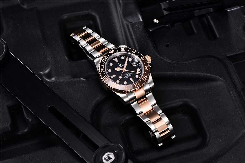 2022 New PAGANI DESIGN Luxury Men GMT Automatic Machinery Watch 40MM Ceramic Bezel Jubilee Strap Sapphire 100M Waterproof Clock