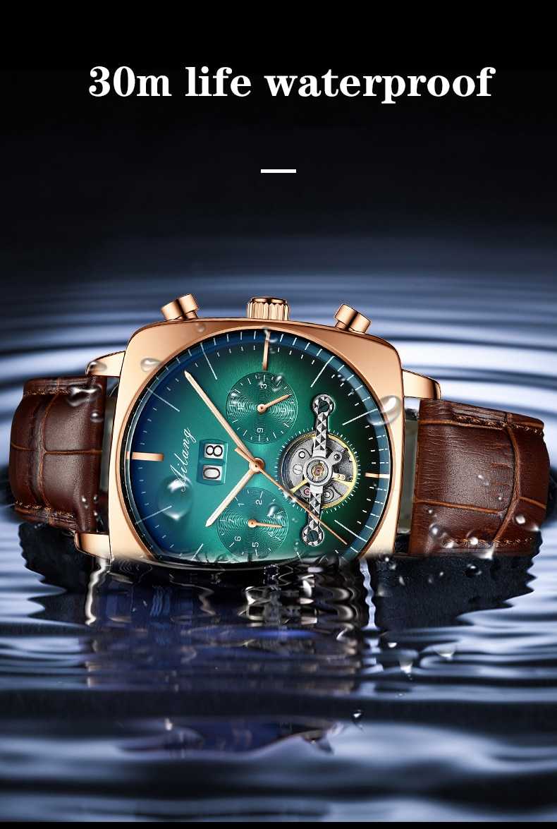 2022AILANG famous brand watch montre automatique luxe chronograph Square Large Dial Watch Hollow Waterproof mens fashion watches