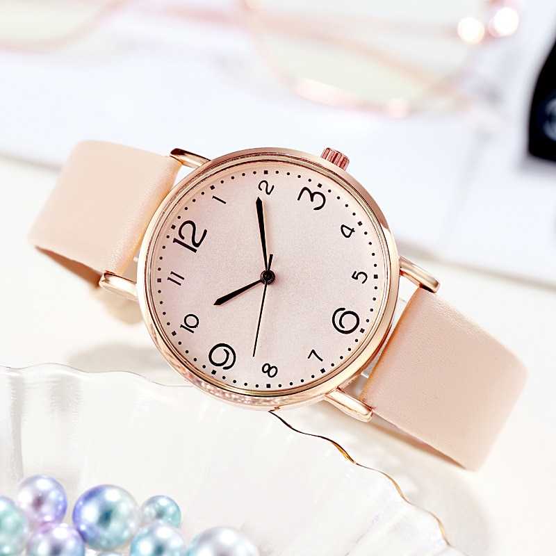 New Women Luxury Quartz Alloy Watch Ladies Fashion Stainless Steel Dial Casual Bracele Watch Leather Wristwatch Zegarek Damski