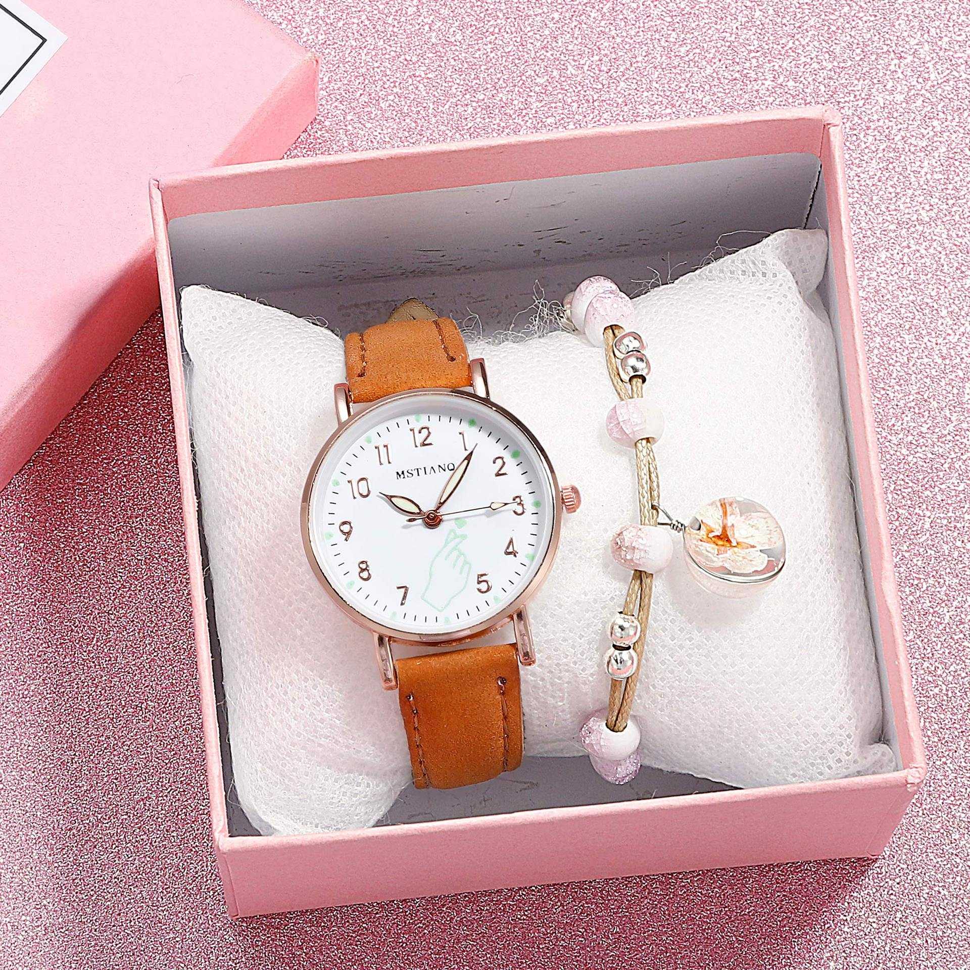 Luminous Women Watches Set Casual Cute Small Dial Ladies Watch Fashion Girls Pink Wristwatch Bracelet Gift 2022 montre femme