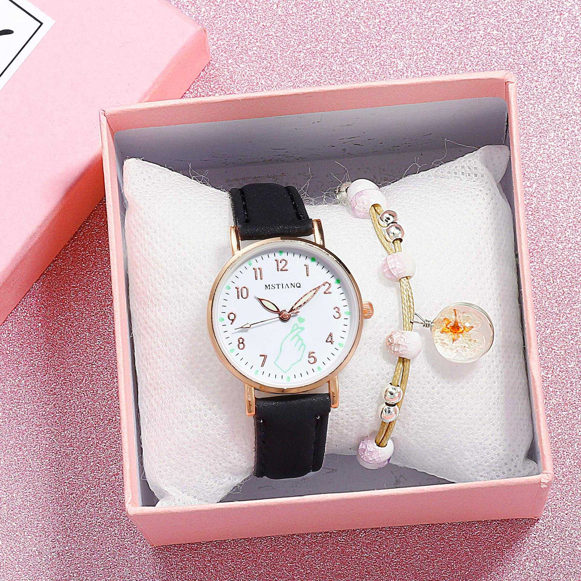 Luminous Women Watches Set Casual Cute Small Dial Ladies Watch Fashion Girls Pink Wristwatch Bracelet Gift 2022 montre femme