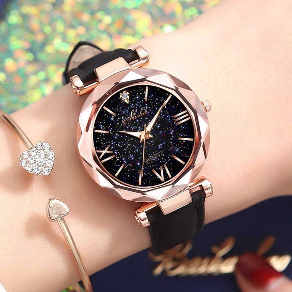 Good Quality Young Girls Luxury Quartz Watch For Womens Fashion Watch With For Leather Belt Montre Femme Strass Dropshipping