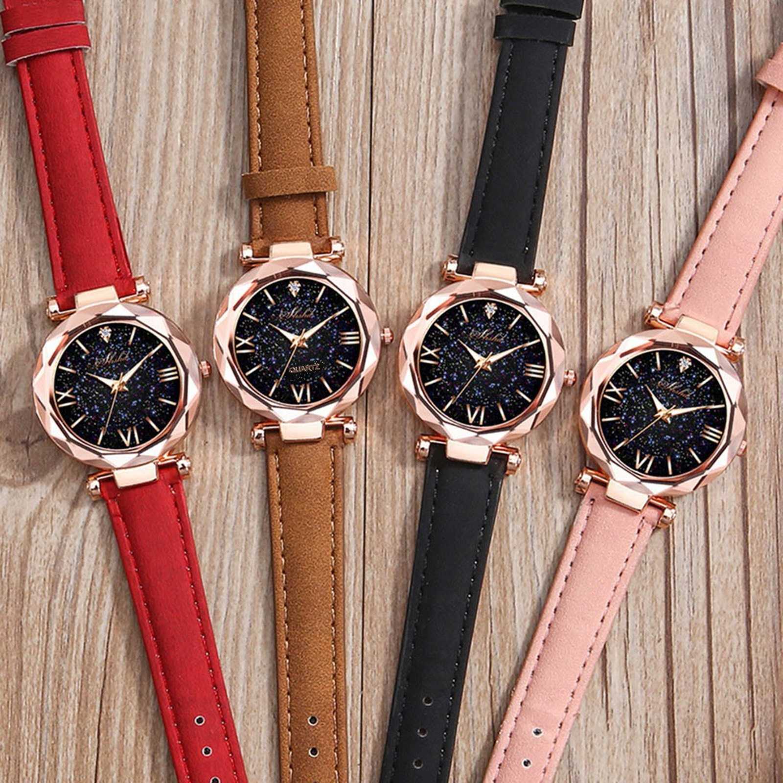 Good Quality Young Girls Luxury Quartz Watch For Womens Fashion Watch With For Leather Belt Montre Femme Strass Dropshipping