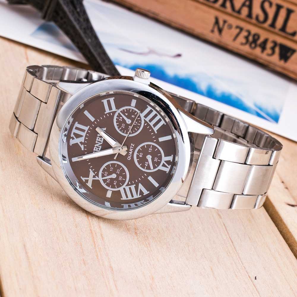 New Brand 3 Eyes Silver Geneva Casual Quartz Watch Women Stainless Steel Dress Watches Relogio Feminino Ladies Clock Hot Sale