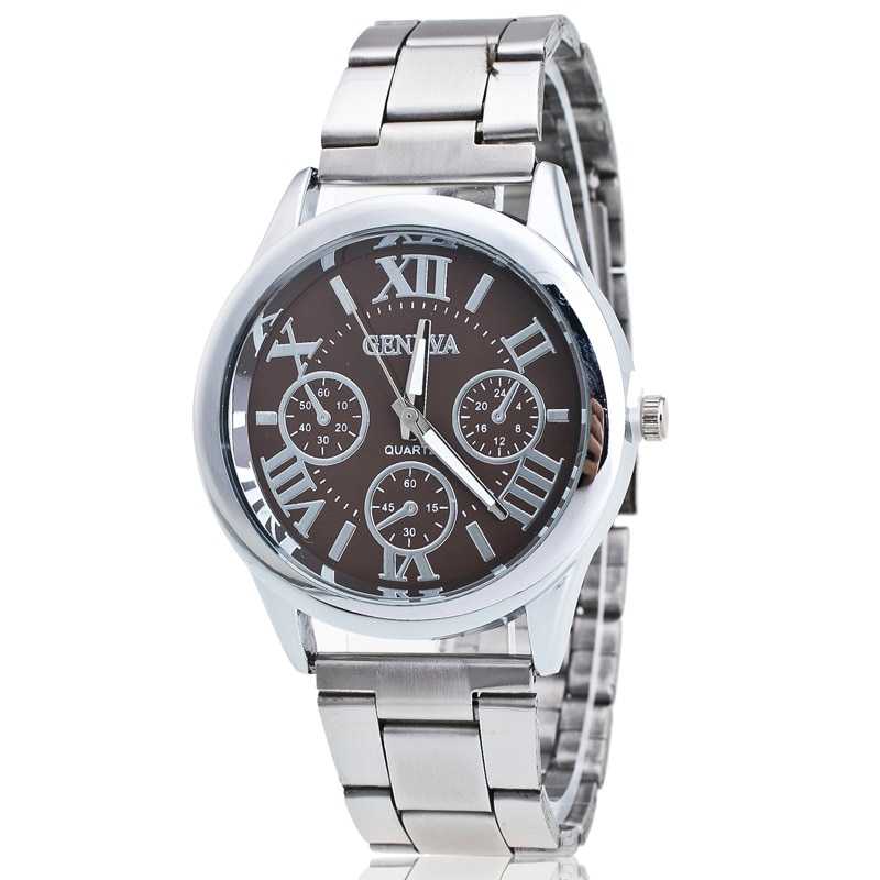 New Brand 3 Eyes Silver Geneva Casual Quartz Watch Women Stainless Steel Dress Watches Relogio Feminino Ladies Clock Hot Sale