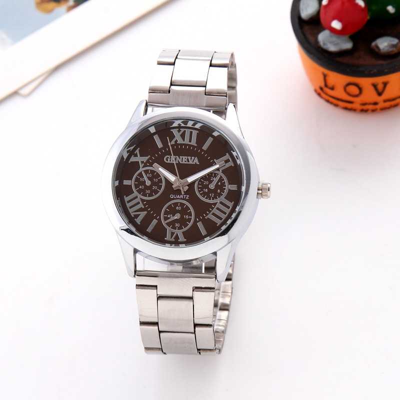 New Brand 3 Eyes Silver Geneva Casual Quartz Watch Women Stainless Steel Dress Watches Relogio Feminino Ladies Clock Hot Sale