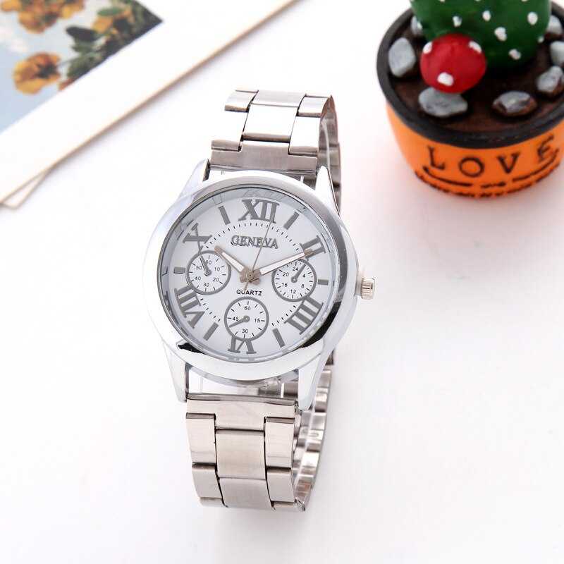 New Brand 3 Eyes Silver Geneva Casual Quartz Watch Women Stainless Steel Dress Watches Relogio Feminino Ladies Clock Hot Sale