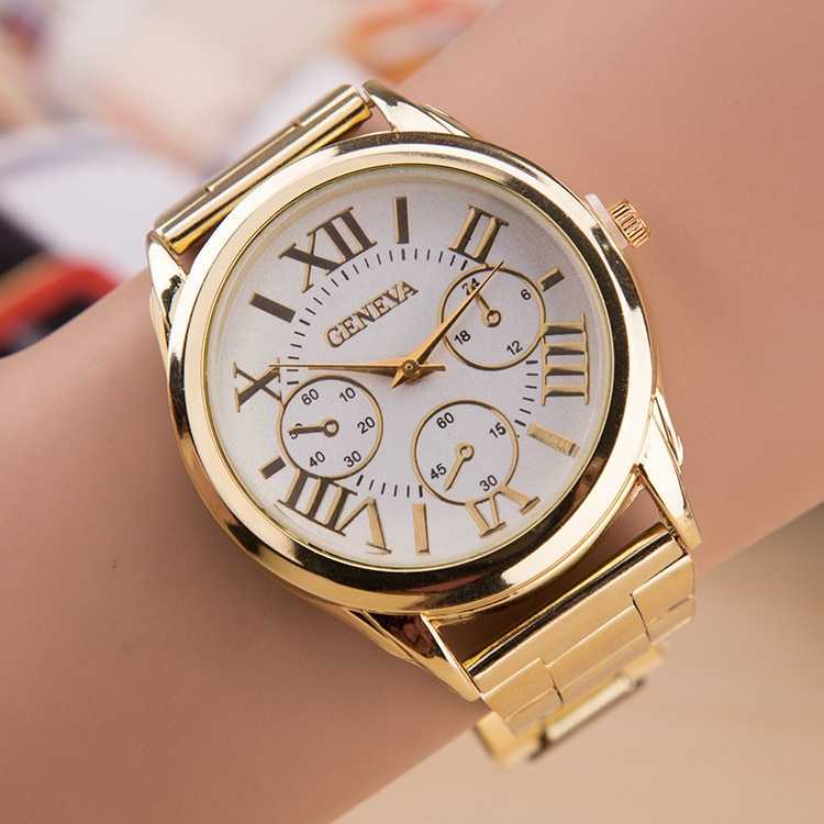 New Brand 3 Eyes Silver Geneva Casual Quartz Watch Women Stainless Steel Dress Watches Relogio Feminino Ladies Clock Hot Sale