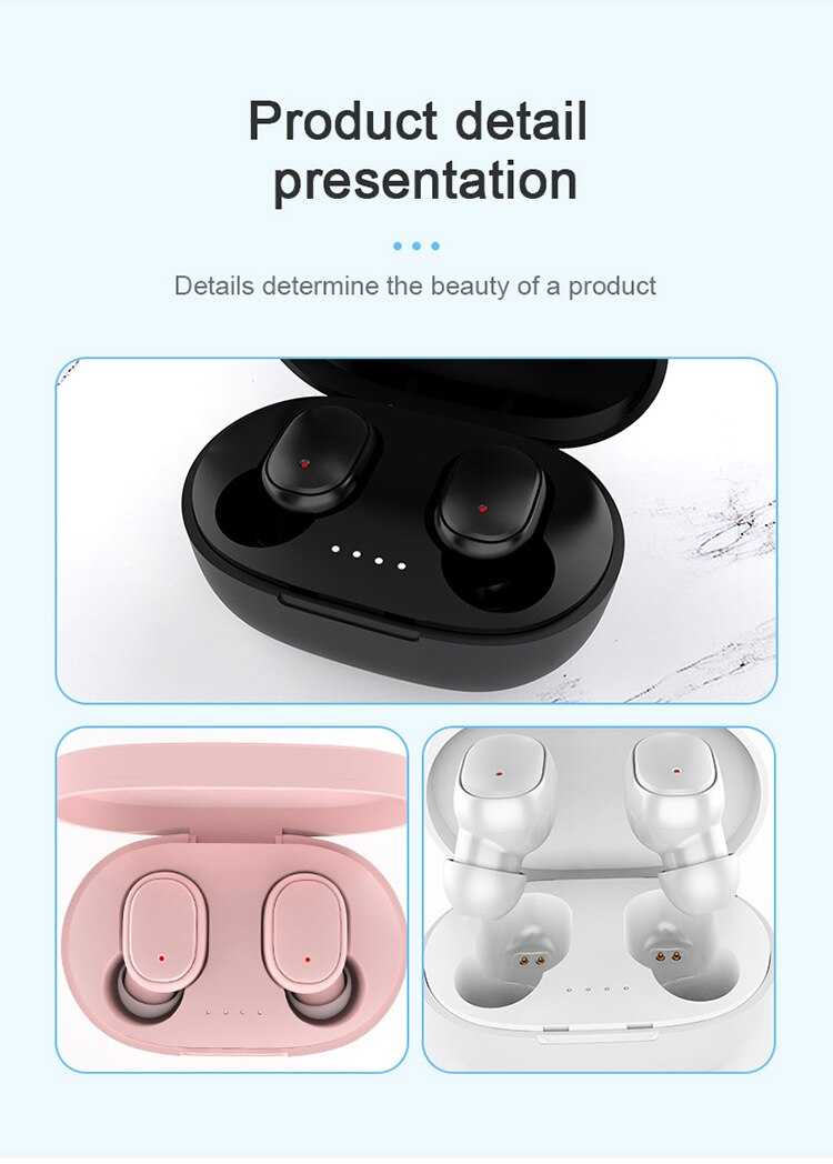 Original A6S TWS Headset Wireless Earphones Bluetooth Headphones Sport Stereo Fone Bluetooth Earbuds for Xiaomi Huawei iPhone