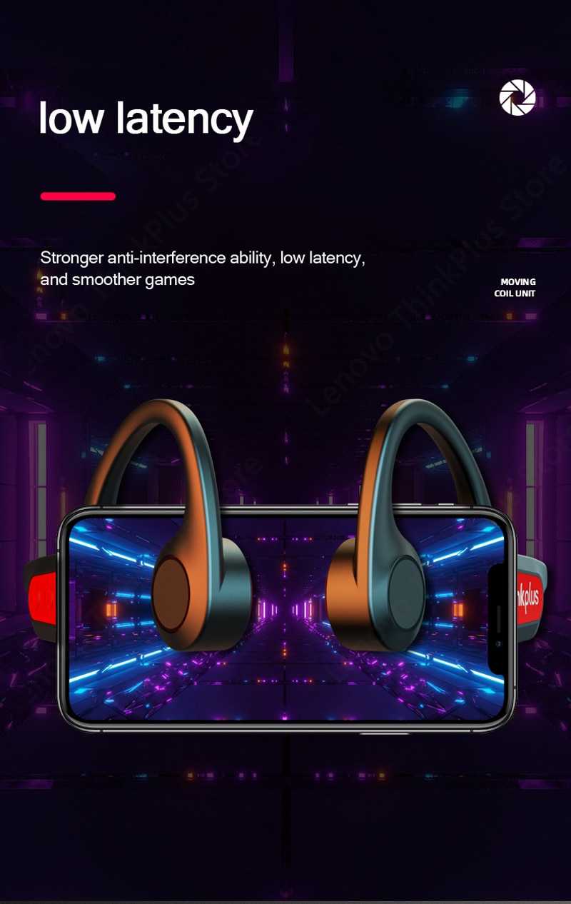 Lenovo Bone Conduction Earphones X3 X4 X5 X3 Pro Bluetooth Hifi Ear-hook Wireless Headset with Mic Waterproof Earbud