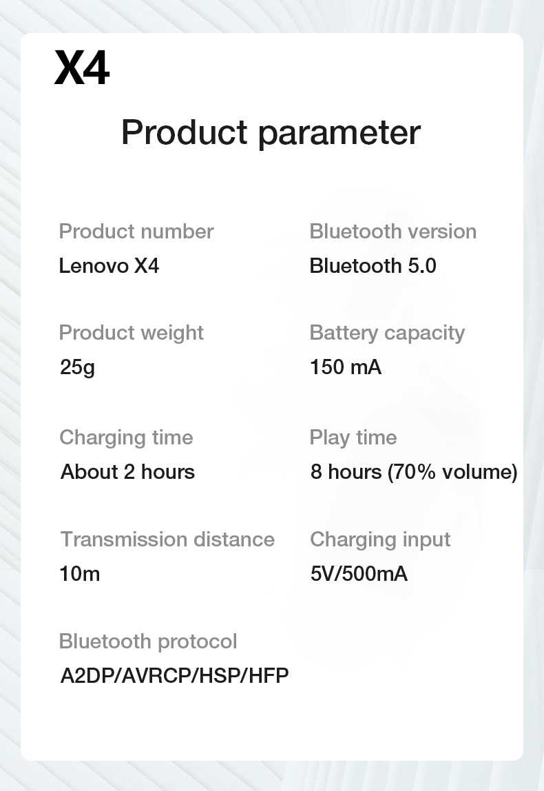 Lenovo Bone Conduction Earphones X3 X4 X5 X3 Pro Bluetooth Hifi Ear-hook Wireless Headset with Mic Waterproof Earbud