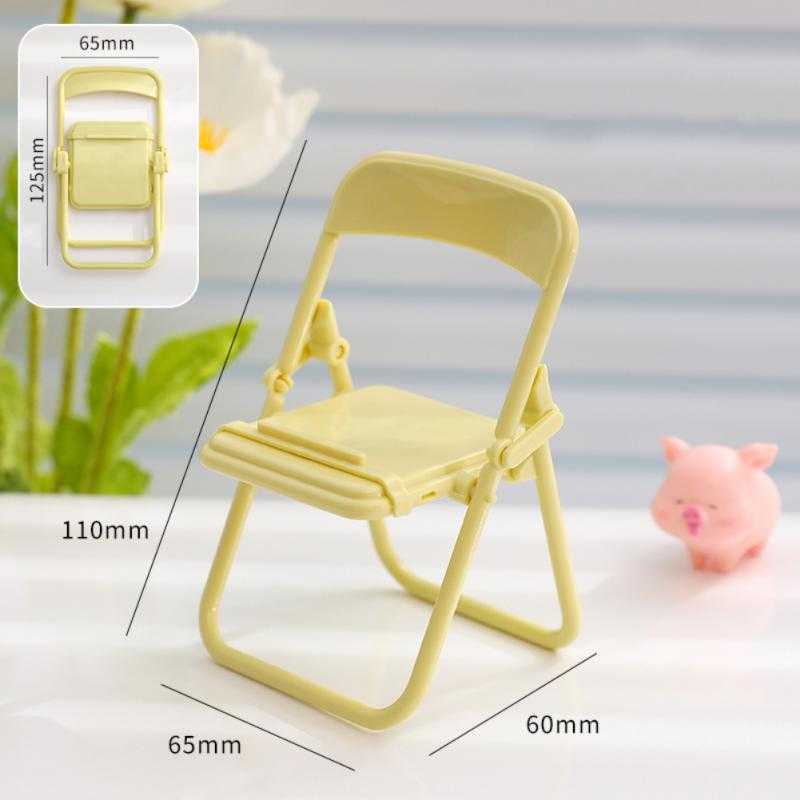 1PCS Mobile Tablet Holder Mini Folding Chair Stand Table Cell Phone Holder For IPhone Xiaomi Huawei Phone Portable Bracket 2022