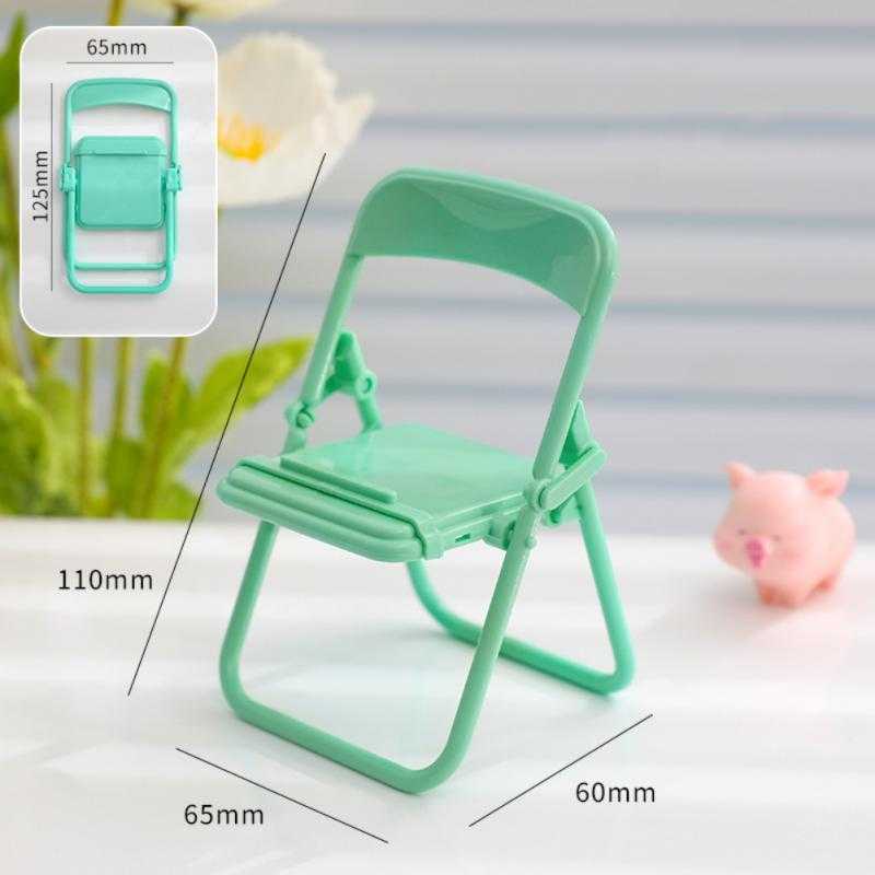 1PCS Mobile Tablet Holder Mini Folding Chair Stand Table Cell Phone Holder For IPhone Xiaomi Huawei Phone Portable Bracket 2022