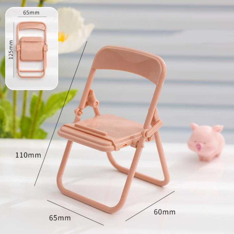 1PCS Mobile Tablet Holder Mini Folding Chair Stand Table Cell Phone Holder For IPhone Xiaomi Huawei Phone Portable Bracket 2022