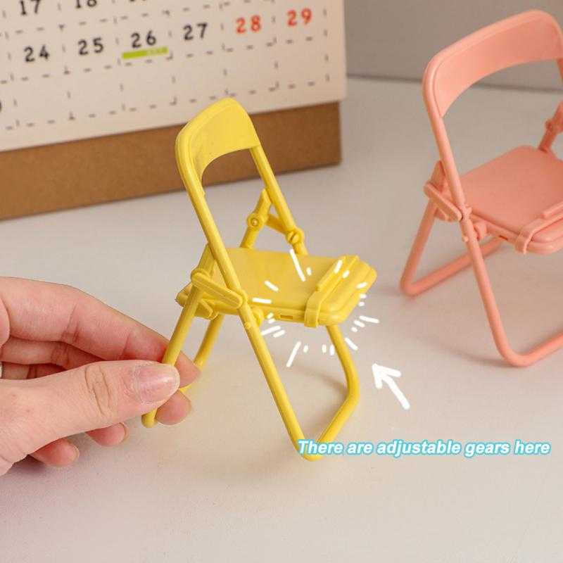 1PCS Mobile Tablet Holder Mini Folding Chair Stand Table Cell Phone Holder For IPhone Xiaomi Huawei Phone Portable Bracket 2022