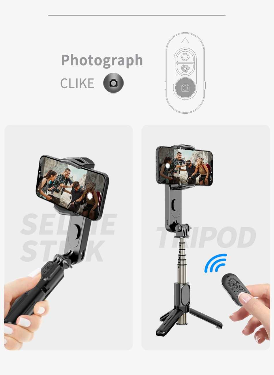 Gimbal Stabilizer Selfie Stick Tripod with Fill Light Wireless Bluetooth for HUAWEI Xiaomi IPhone 13 Cell Phone Smartphone