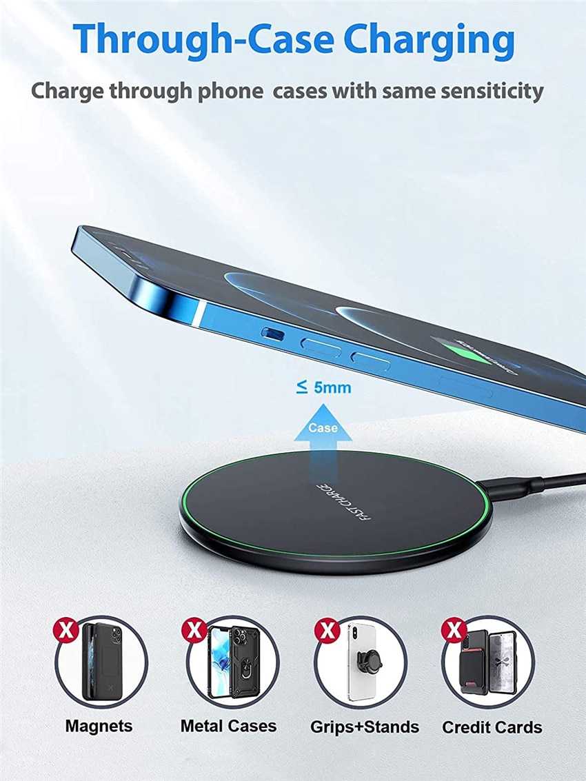 60W Wireless Charger Pad for iPhone 14 13 12 11 Pro Max X Samsung Xiaomi Phone Qi Chargers Induction Fast Charging Dock Station