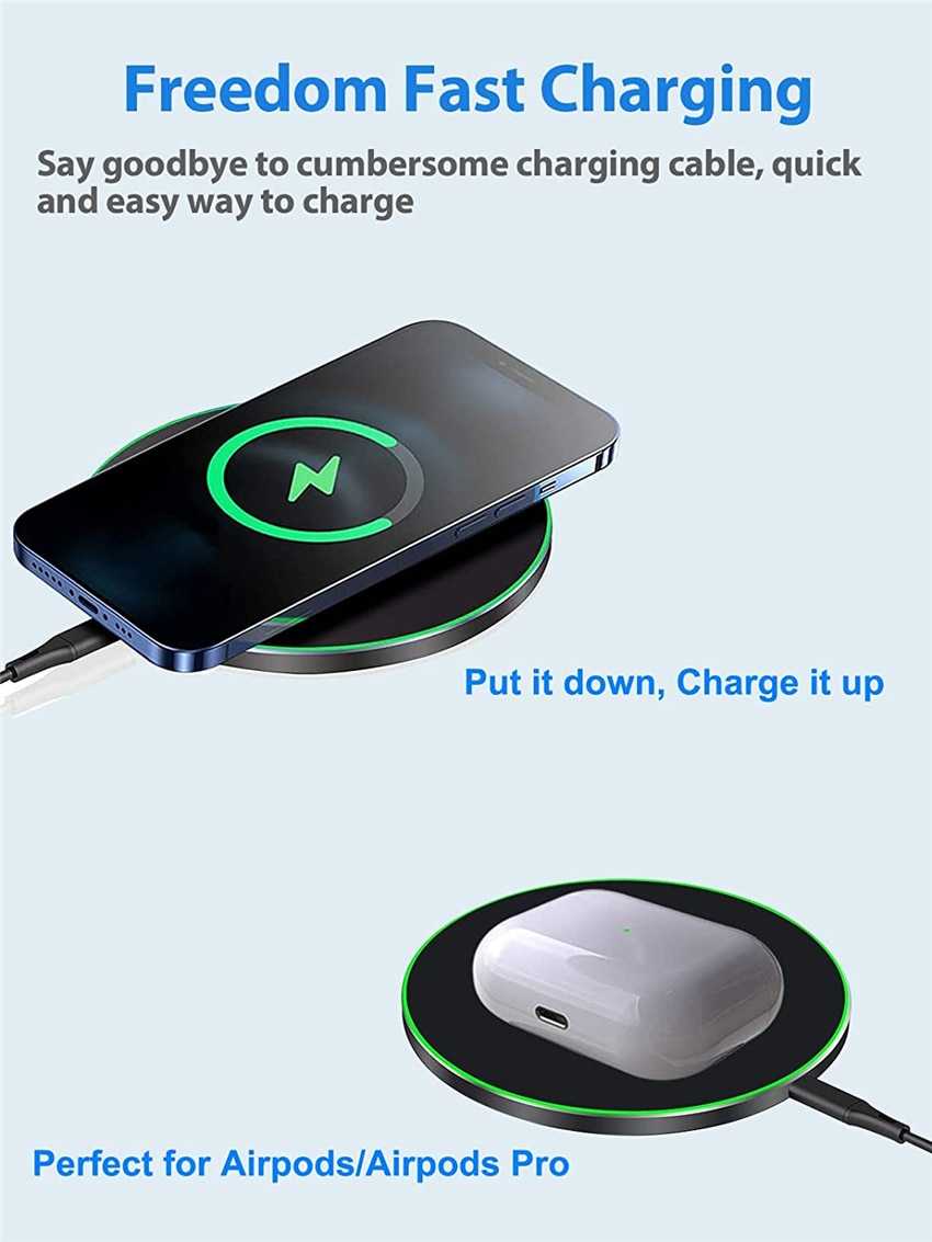 60W Wireless Charger Pad for iPhone 14 13 12 11 Pro Max X Samsung Xiaomi Phone Qi Chargers Induction Fast Charging Dock Station