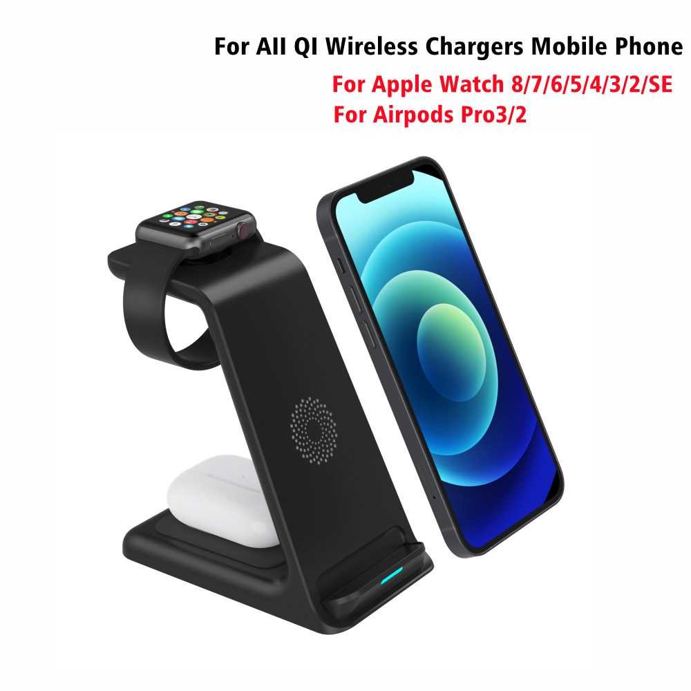 20W Wireless Chargers Stand Fast Charging Station for iPhone 14 13 iWatch 8 7 Samsung Z Fold3 Z Flip3 S21 S20 Galaxy Watch 5 4 3