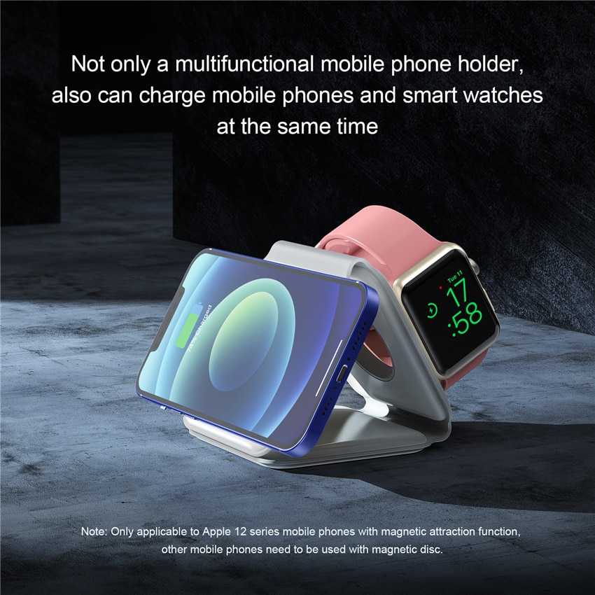 30W 3 in 1 Magnetic Wireless Charger Stand Pad Foldable for iPhone 13 12 11 Pro Max Airpods Pro iWatch 7 6 Fast Charging Station