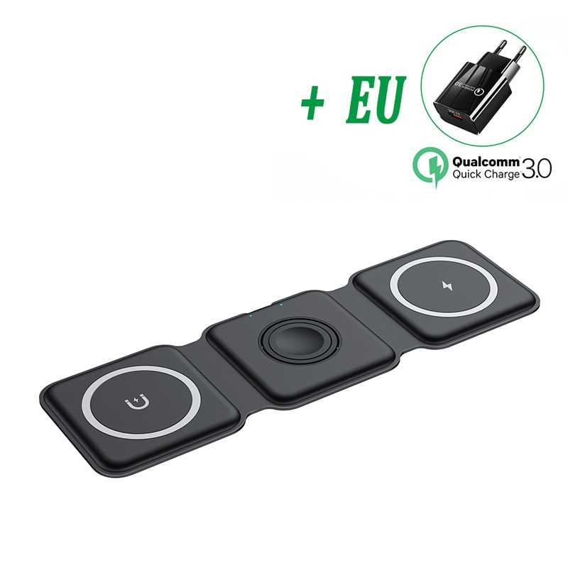 3 in 1 black EU plug