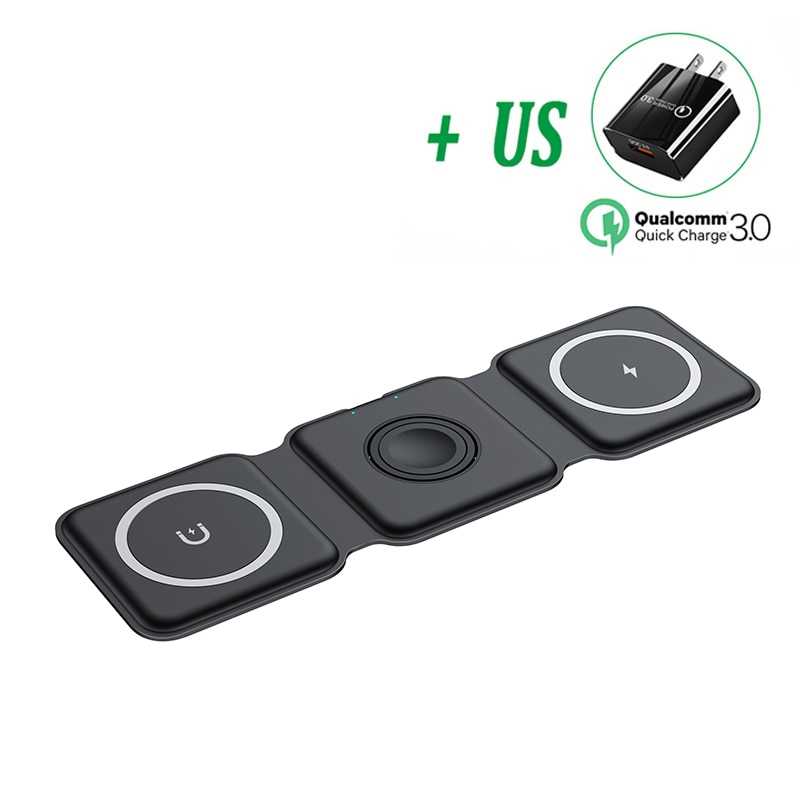 3 in 1 black US plug