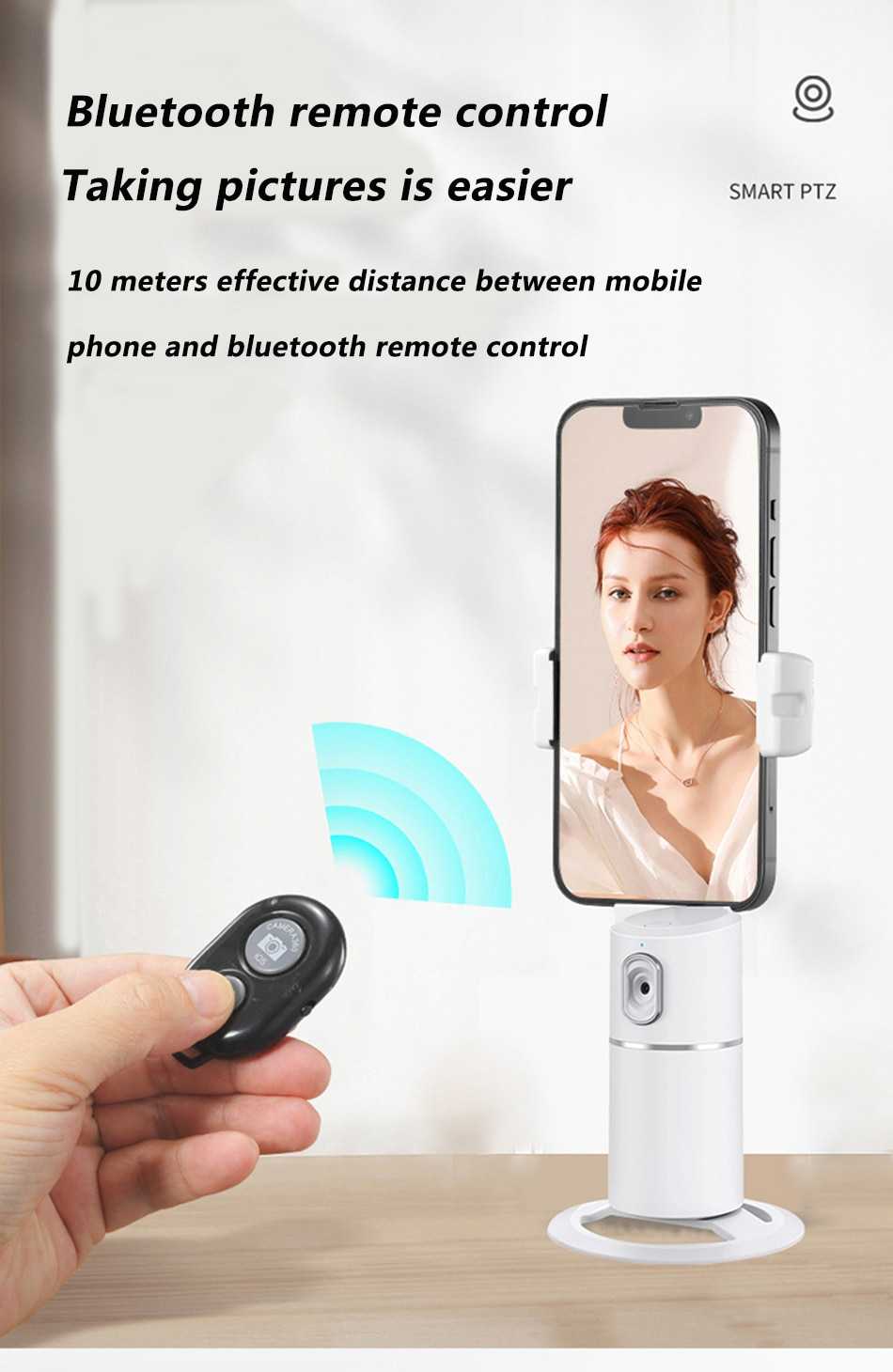 Auto Face Tracking Phone selfie stick Smart 360°rotation holder AI Follow-Up video Vlog Live Gimbal Stabilizer Tripod for mobile