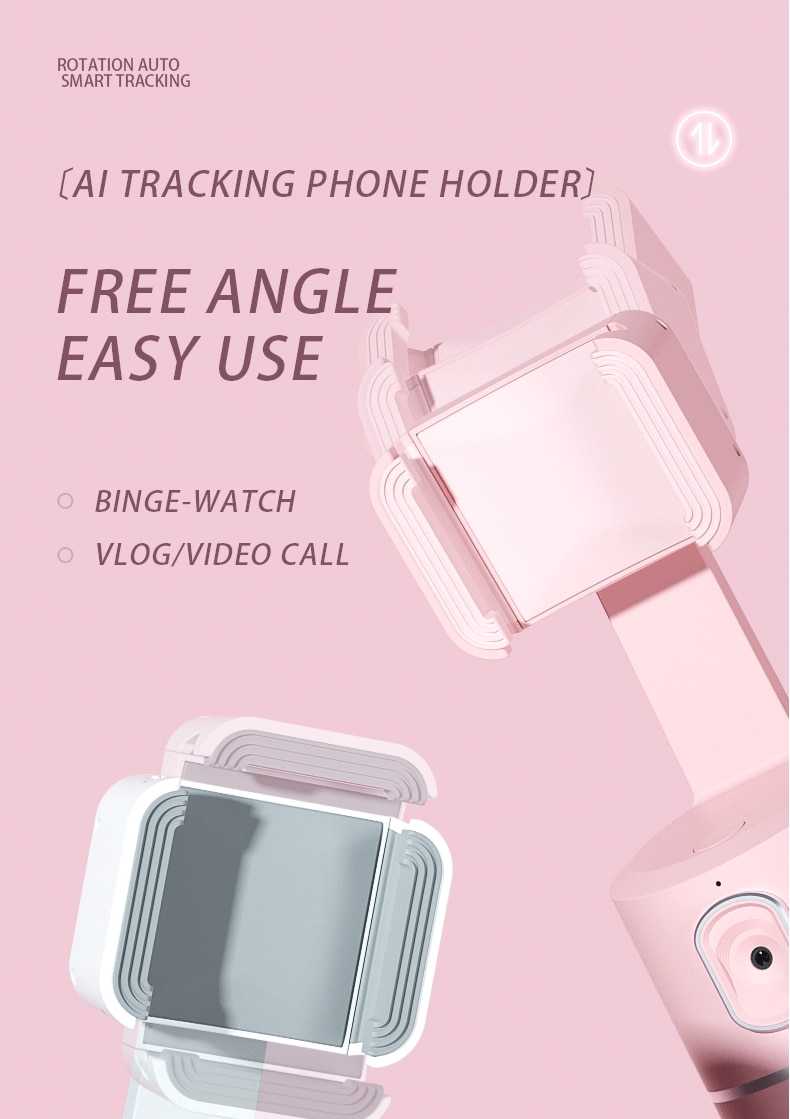 Auto Face Tracking Phone selfie stick Smart 360°rotation holder AI Follow-Up video Vlog Live Gimbal Stabilizer Tripod for mobile